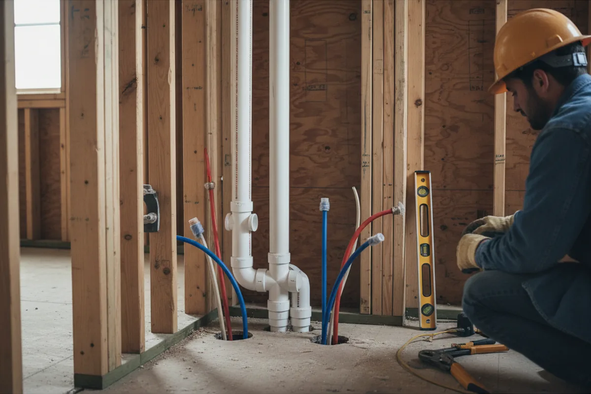 Drain and supply rough-in during Drain Cleaning in Fountaintown